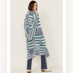 🖤 NWT REVEL WOMEN'S STRIPED DUSTER CARDIGAN